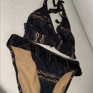 BECCA Black and Tan Bikini Set